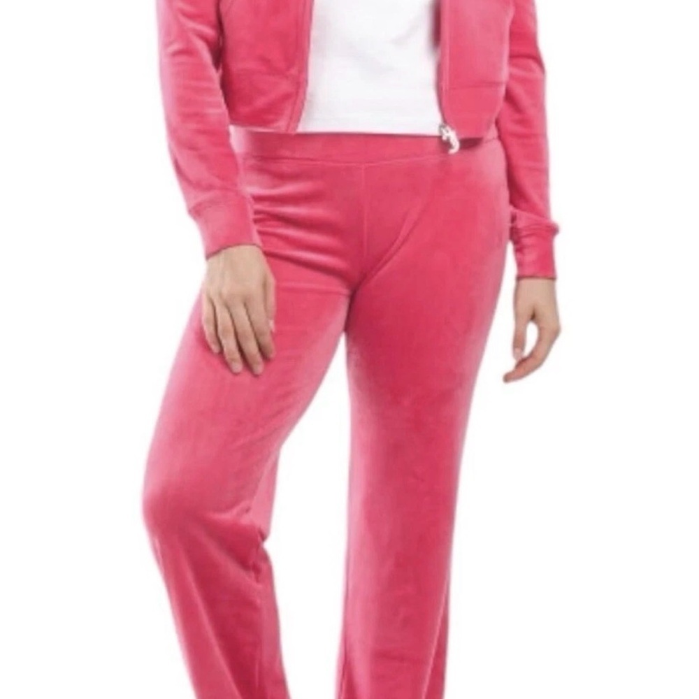 Juicy Couture y2k pink party velour rhinestone bling tracksuit size L